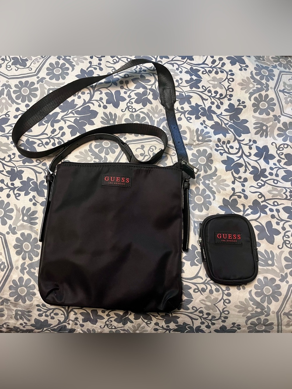GUESS Black Crossbody Bag with Detachable Pouch